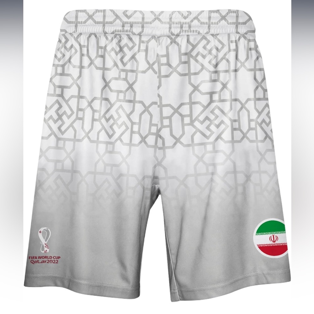 NWT Outerstuff Men's Iran Team FIFA World Cup Primary Classic Short. Silver. XL